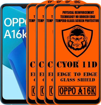 CYOR Edge To Edge Tempered Glass for OPPO A16K(Pack of 4)