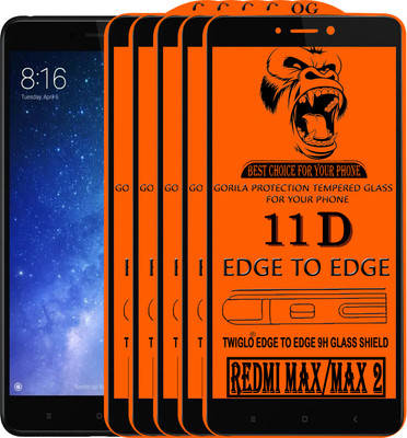 TWIGLO Edge To Edge Tempered Glass for REDMI MI MAX(Pack of 5)