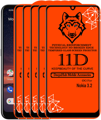 DeepzHub Edge To Edge Tempered Glass for Nokia 3.2(Pack of 5)
