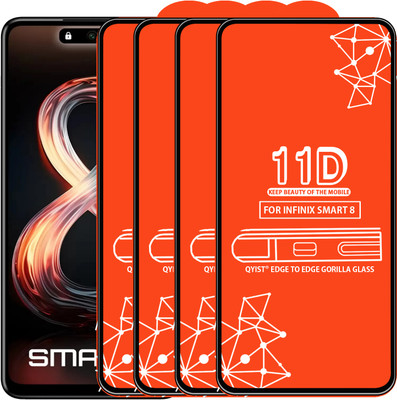 Qyist Edge To Edge Tempered Glass for INFINIX SMART 8(Pack of 4)