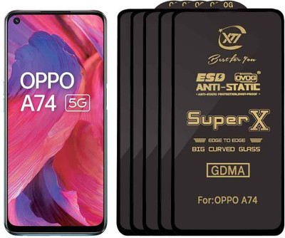 GDMA Edge To Edge Tempered Glass for OPPO A74 5G(Pack of 5)