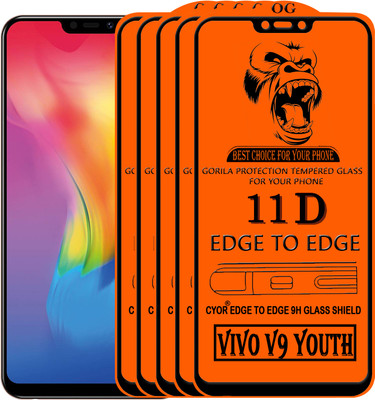 CYOR Edge To Edge Tempered Glass for Vivo V9 Youth(Pack of 5)