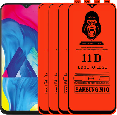 Laxdom Edge To Edge Tempered Glass for Samsung Galaxy M10(Pack of 4)
