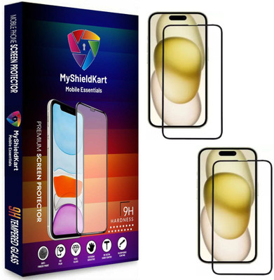 MyShieldKart Edge To Edge Tempered Glass for iPhone 15 Plus (6.7 Inch)(Pack of 2)