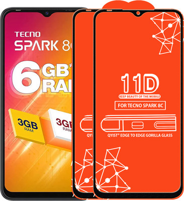 Qyist Edge To Edge Tempered Glass for Tecno Spark 8C(Pack of 2)
