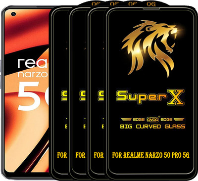 PFOAM Edge To Edge Tempered Glass for REALME NARZO 50 PRO 5G(Pack of 4)