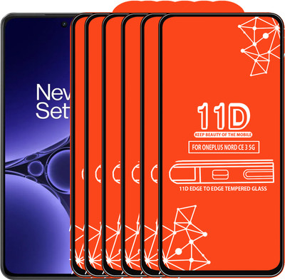 Qyist Edge To Edge Tempered Glass for Oneplus Nord Ce 3 5G(Pack of 6)