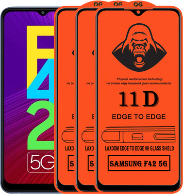 Laxdom Edge To Edge Tempered Glass for SAMSUNG GALAXY F42 5G(Pack of 3)