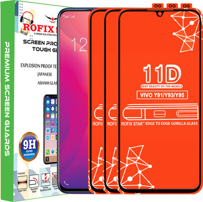 Rofix star Edge To Edge Tempered Glass for VIVO Y95(Pack of 3)