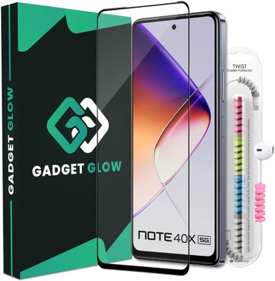 Gadget Glow Edge To Edge Tempered Glass for Infinix Note 40X 5G, Infinix Note 40X 5G, Note 40X, OG Tempered Glass with Cable Protector(Pack of 1)