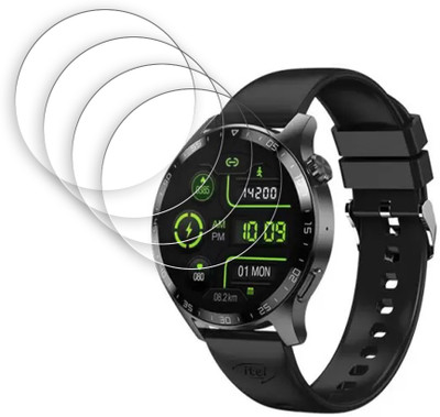 SOMTONE Edge To Edge Tempered Glass for itel ICON BT Calling 1.38 inch SMARTWATCH SCREEN GUARD(Pack of 4)