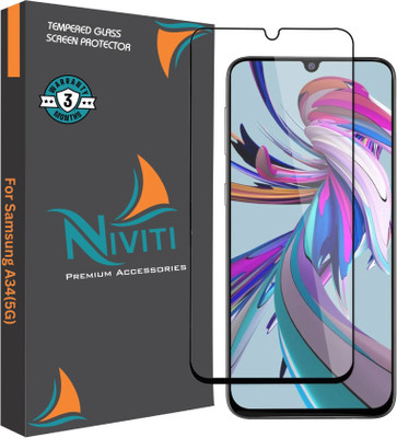 Niviti Edge To Edge Tempered Glass for Samsung A34(5G) with Installation Kit(Pack of 1)