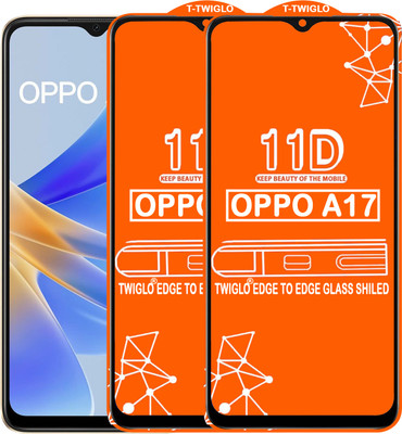 TWIGLO Edge To Edge Tempered Glass for OPPO A17(Pack of 2)