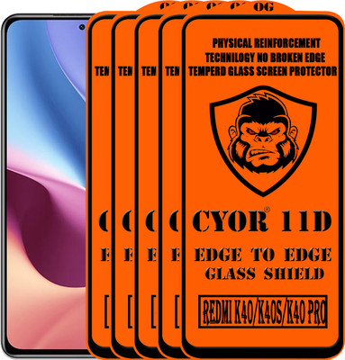 CYOR Edge To Edge Tempered Glass for REDMI K40 PRO(Pack of 5)