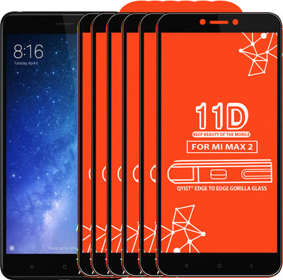 Qyist Edge To Edge Tempered Glass for Mi Max 2(Pack of 6)