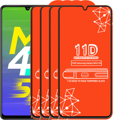 Roxel Edge To Edge Tempered Glass for Samsung Galaxy M42 5G(Pack of 4)