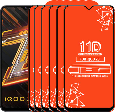 Qyist Edge To Edge Tempered Glass for Iqoo Z3(Pack of 6)
