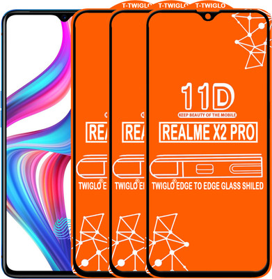 TWIGLO Edge To Edge Tempered Glass for Realme X2 Pro(Pack of 3)