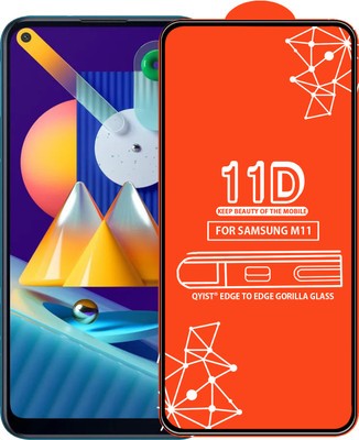 Qyist Edge To Edge Tempered Glass for Samsung Galaxy M11(Pack of 1)