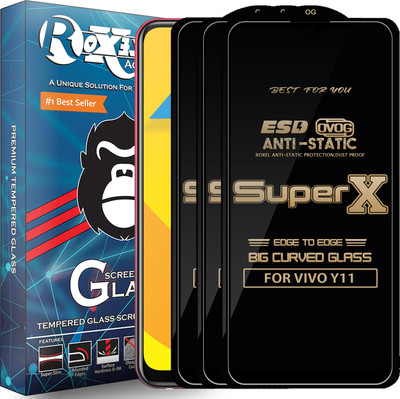 Roxel Edge To Edge Tempered Glass for VIVO Y11(Pack of 3)