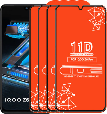 Qyist Edge To Edge Tempered Glass for Iqoo Z6 Pro(Pack of 4)