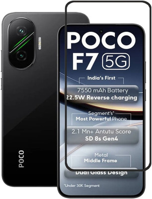 BRENZZ Edge To Edge Tempered Glass for POCO F7 5G, POCO F7(Pack of 1)