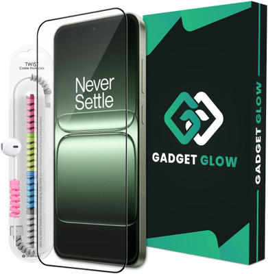 Gadget Glow Edge To Edge Tempered Glass for OnePlus 13S 5G, OnePlus 13S, OnePlus 13T 5G, OnePlus 13T, OG Tempered Glass with Cable Protector(Pack of 1)