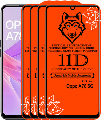 DeepzHub Edge To Edge Tempered Glass for OPPO A78 5G(Pack of 4)