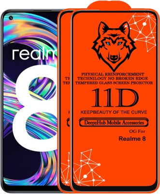 DeepzHub Edge To Edge Tempered Glass for Realme 8(Pack of 2)