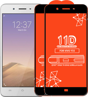 Qyist Edge To Edge Tempered Glass for VIVO Y55(Pack of 2)