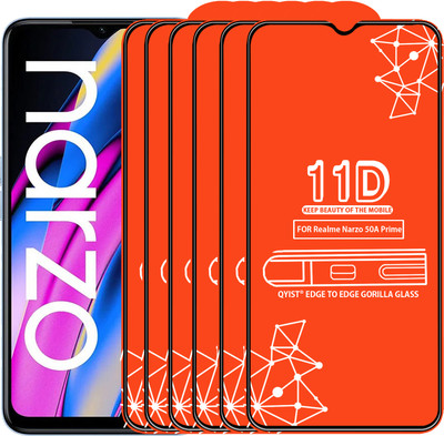 Qyist Edge To Edge Tempered Glass for Realme Narzo 50A Prime(Pack of 6)