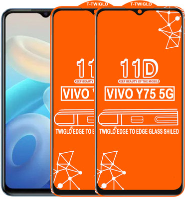 TWIGLO Edge To Edge Tempered Glass for VIVO Y75 5G(Pack of 2)