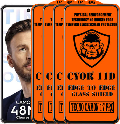 CYOR Edge To Edge Tempered Glass for TECNO CAMON 17 PRO(Pack of 4)