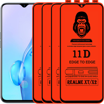 Laxdom Edge To Edge Tempered Glass for Realme XT(Pack of 4)