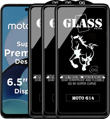 PFOAM Edge To Edge Tempered Glass for MOTO G14(Pack of 3)
