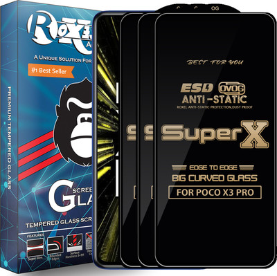 Roxel Edge To Edge Tempered Glass for POCO X3 PRO(Pack of 3)