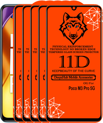 CRodible Edge To Edge Tempered Glass for POCO M3 Pro(Pack of 5)
