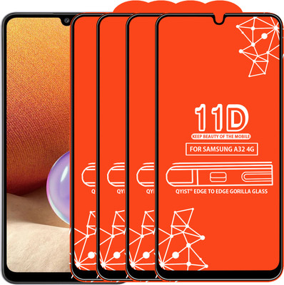 Qyist Edge To Edge Tempered Glass for Samsung A32 4G(Pack of 4)