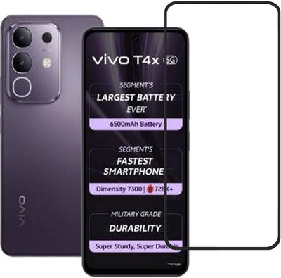 FwellT Edge To Edge Tempered Glass for Vivo T4X 5G(Pack of 1)