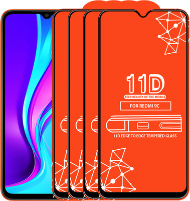 Qyist Edge To Edge Tempered Glass for Redmi 9C(Pack of 4)