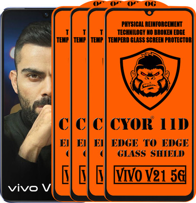 CYOR Edge To Edge Tempered Glass for VIVO V21 5G(Pack of 4)