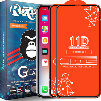 Roxel Edge To Edge Tempered Glass for Apple iPhone X(Pack of 2)