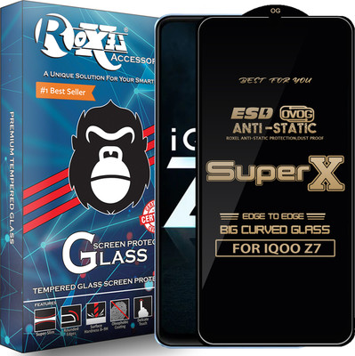 Roxel Edge To Edge Tempered Glass for IQOO Z7(Pack of 1)