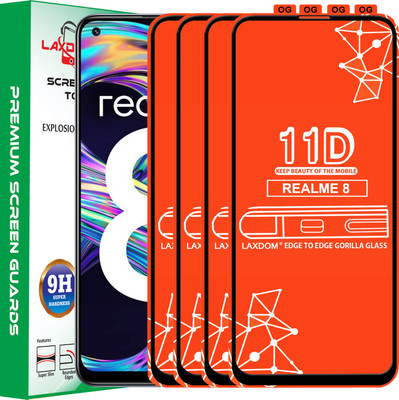 Laxdom Edge To Edge Tempered Glass for REALME 8(Pack of 4)
