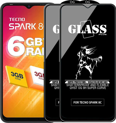 Qyist Edge To Edge Tempered Glass for TECNO SPARK 8C(Pack of 2)