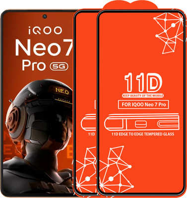 Roxel Edge To Edge Tempered Glass for Iqoo Neo 7 Pro(Pack of 2)