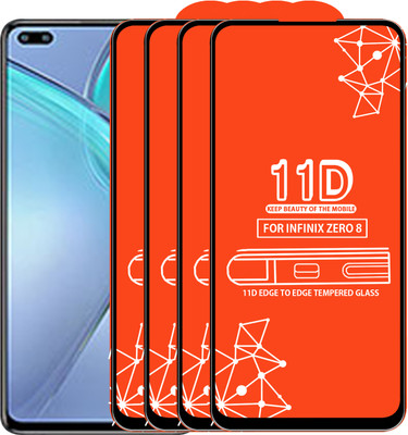 Qyist Edge To Edge Tempered Glass for Infinix Zero 8(Pack of 4)