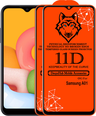 CRodible Edge To Edge Tempered Glass for Samsung Galaxy A01(Pack of 2)