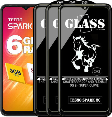 PFOAM Edge To Edge Tempered Glass for TECNO SPARK 8C(Pack of 3)