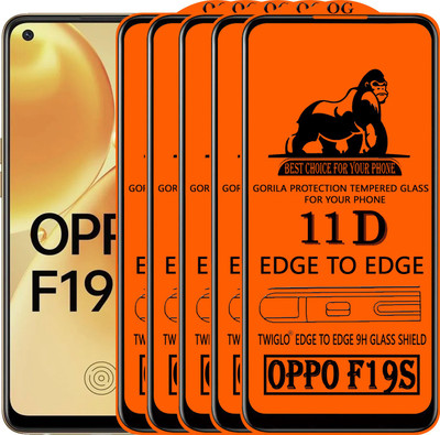 TWIGLO Edge To Edge Tempered Glass for OPPO F19S(Pack of 5)